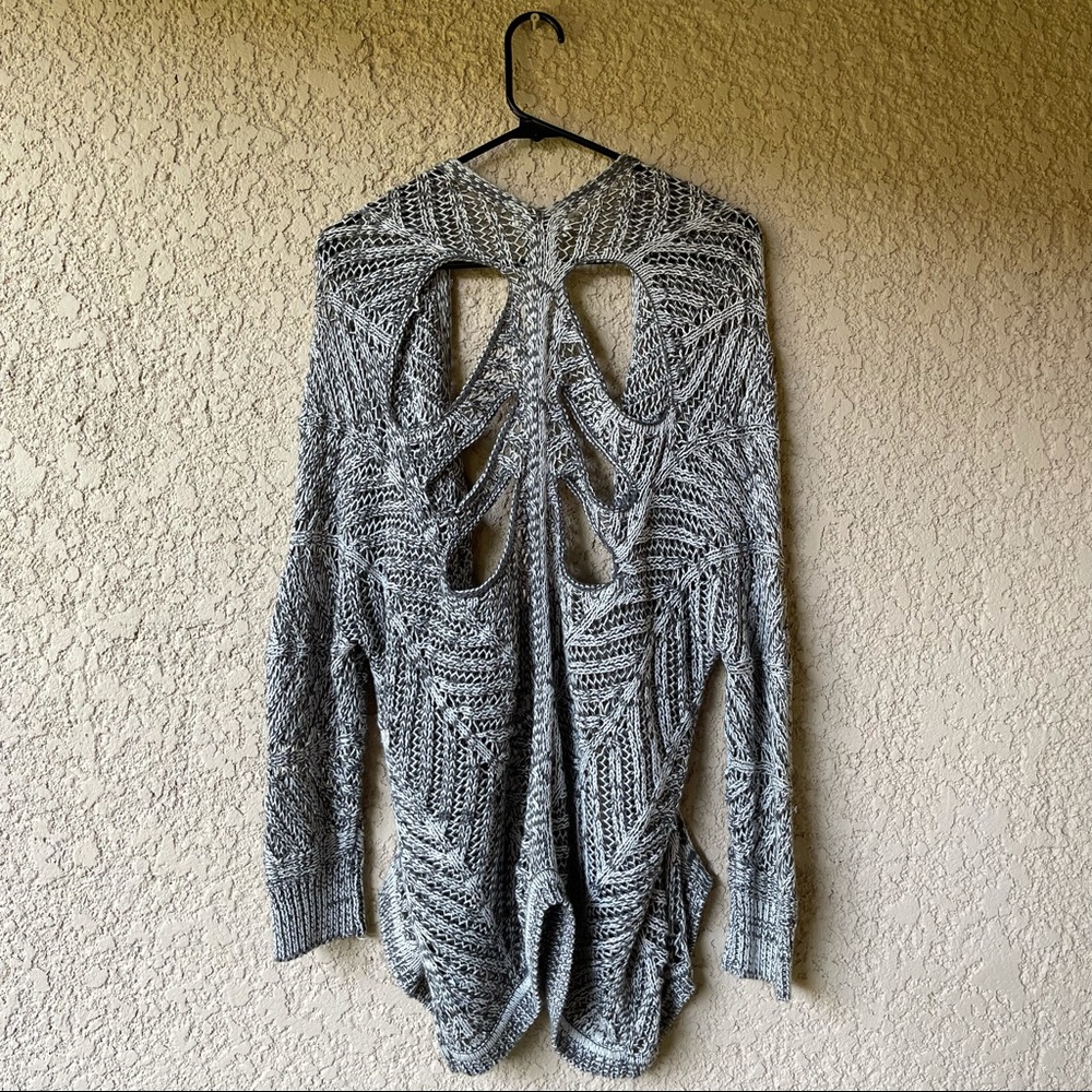 Cyber Skeleton Back Chunky Knit Sweater